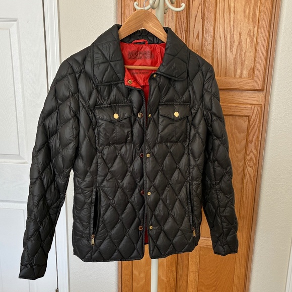 Michael Kors brown quilted down jacket - Picture 1 of 7